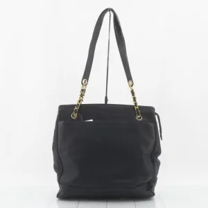 CHANEL Triple Coco Mark Chain Tote Bag Caviar Skin