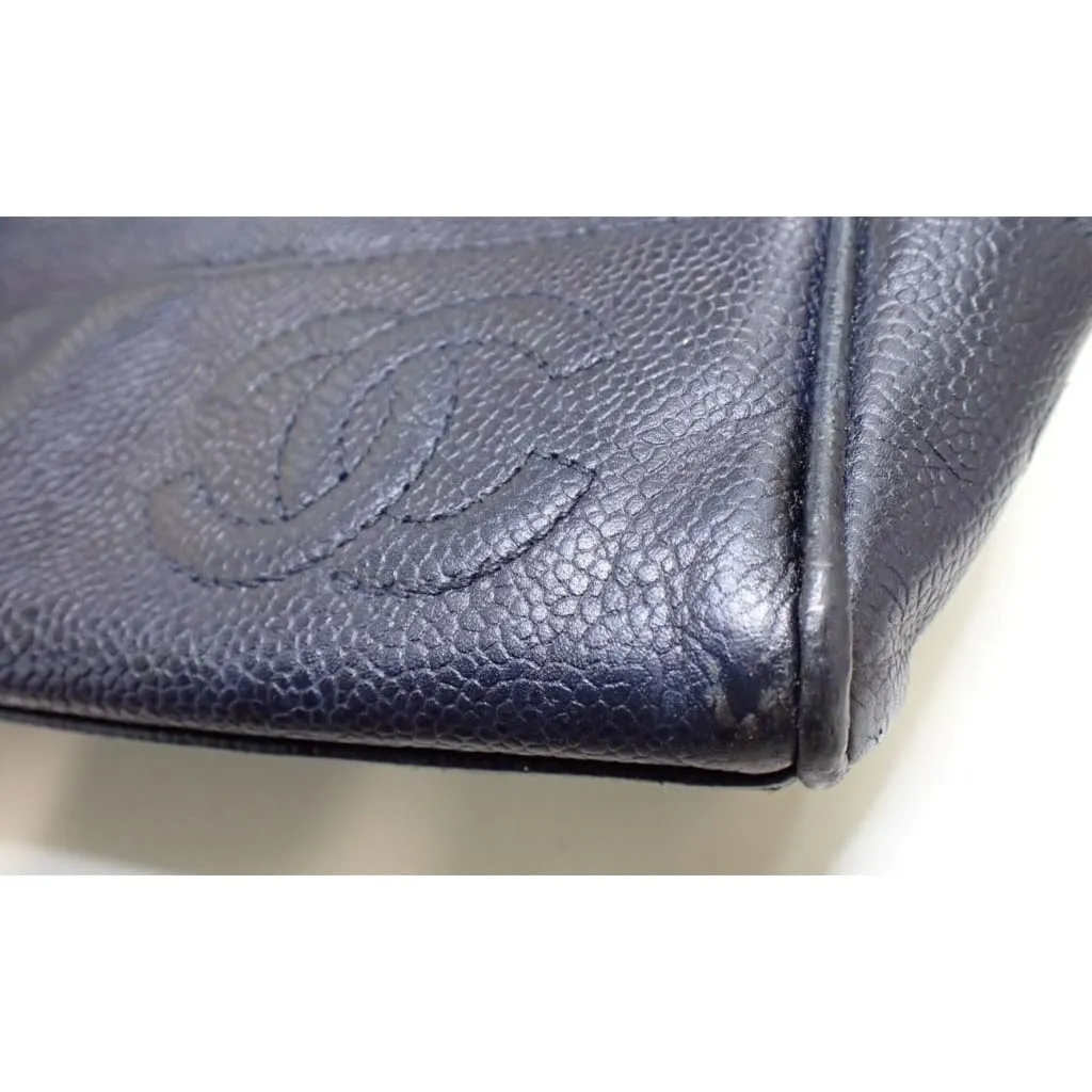 CHANEL Triple Coco Mark Chain Tote Bag Caviar Skin