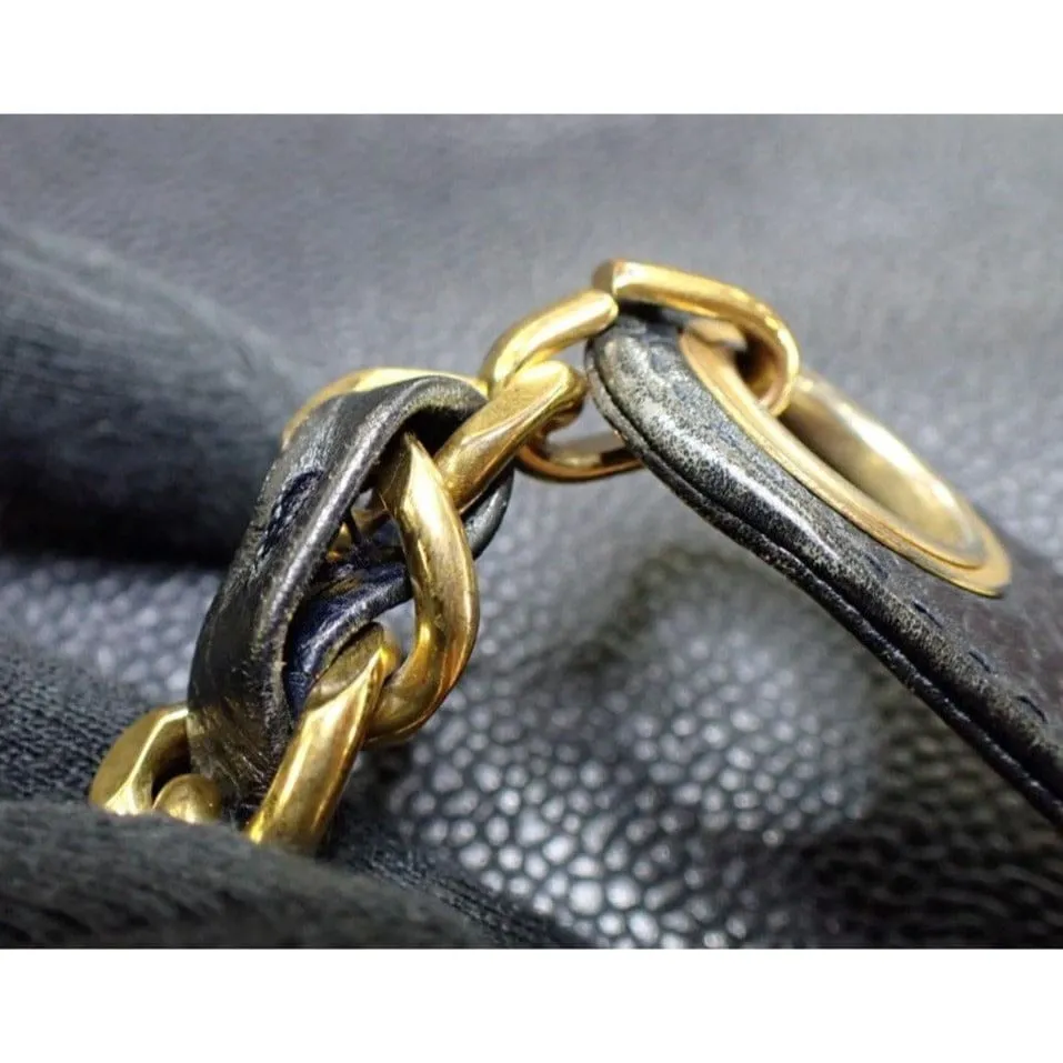 CHANEL Triple Coco Mark Chain Tote Bag Caviar Skin