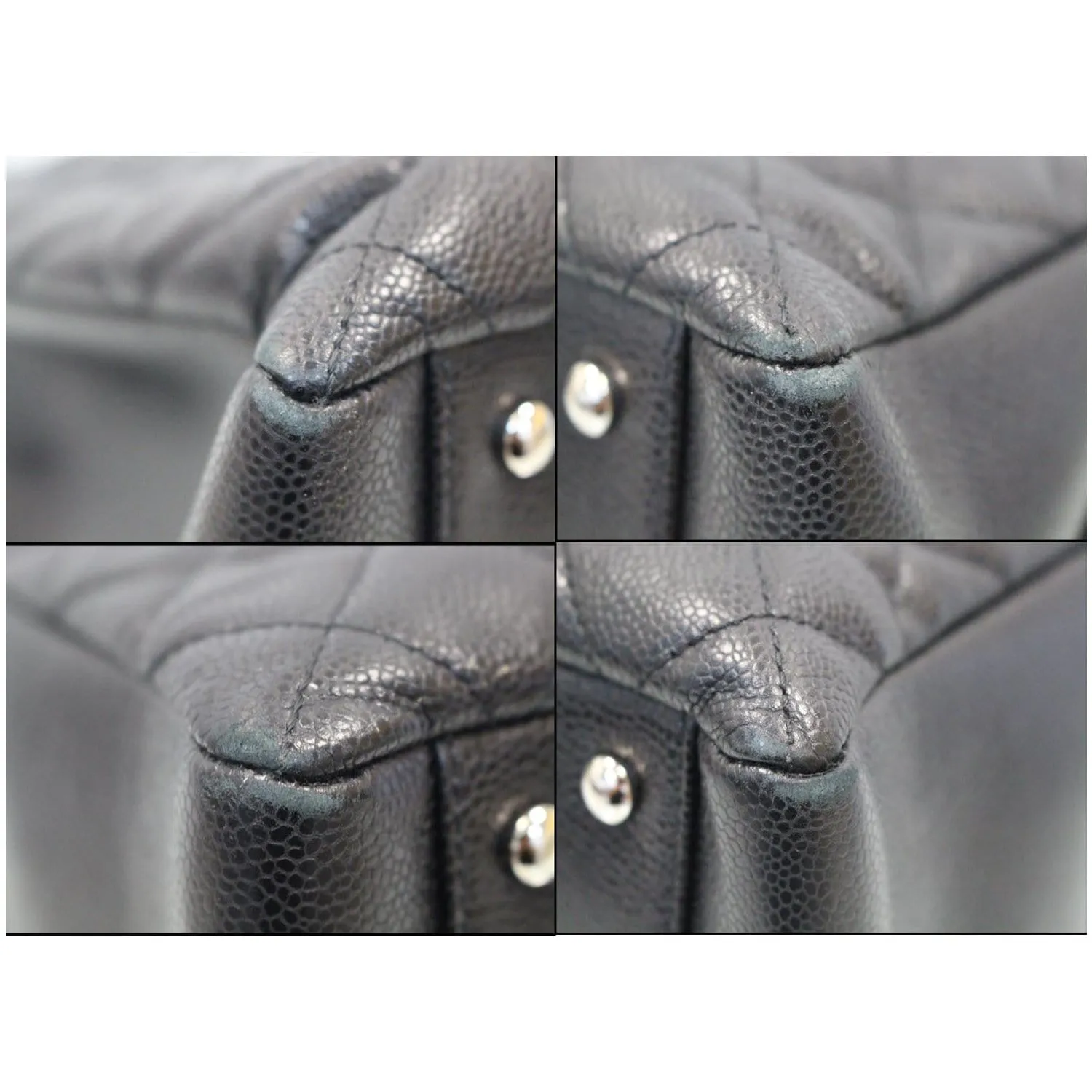CHANEL XL Grand Caviar Leather Shopping Tote Bag Black