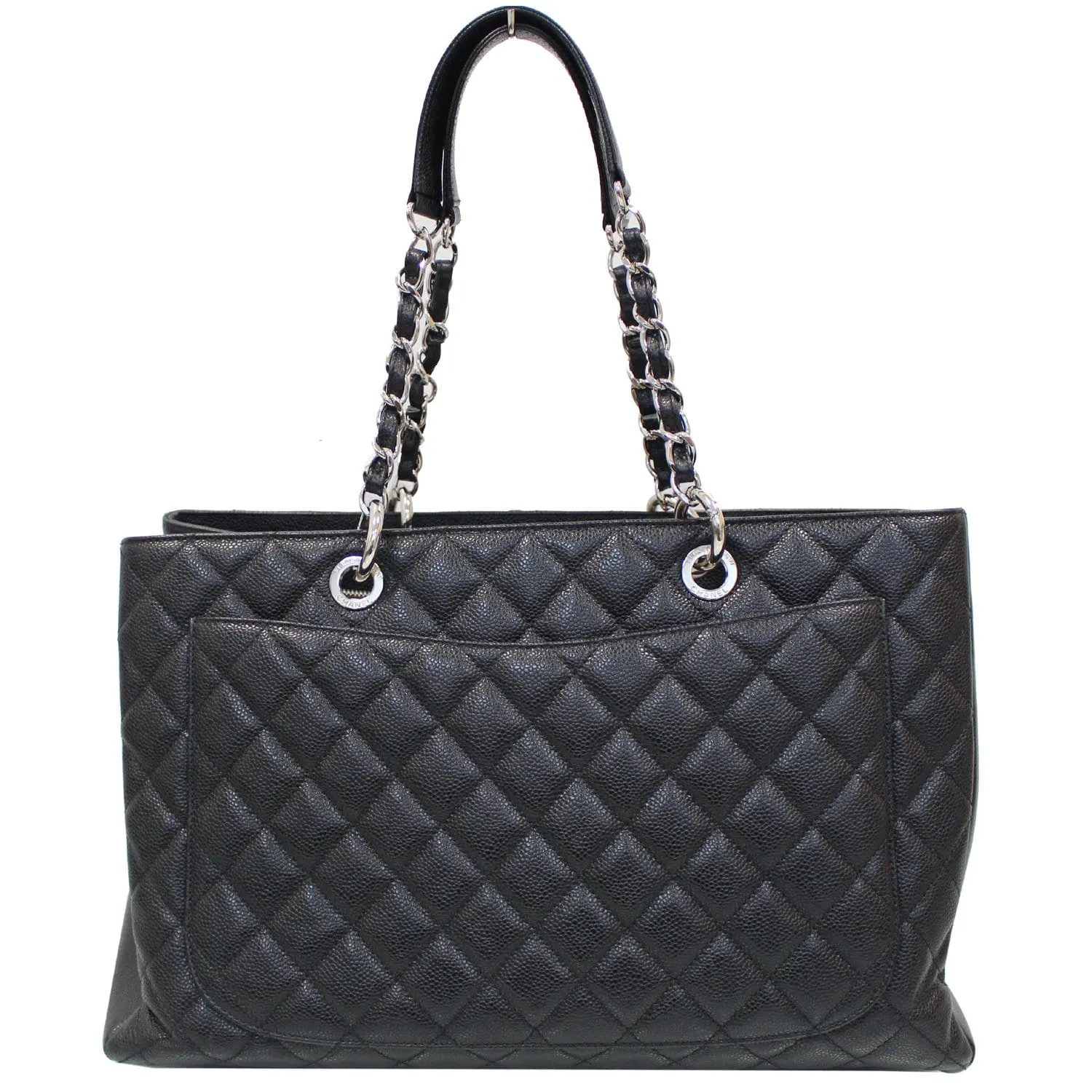 CHANEL XL Grand Caviar Leather Shopping Tote Bag Black