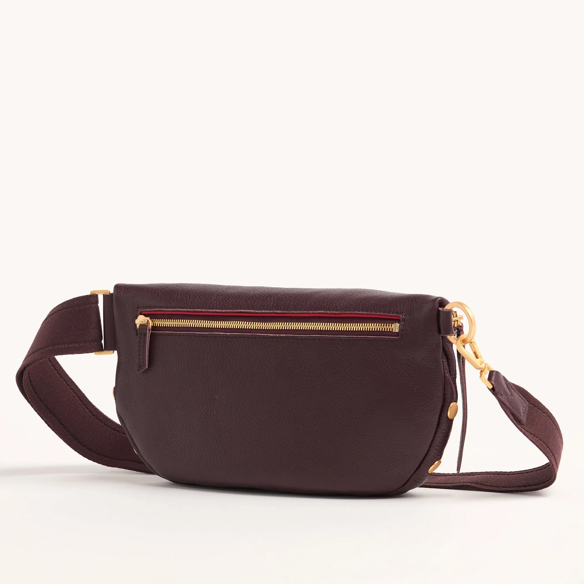 Charles Crossbody | Cabernet Pebble/Brushed Gold | Lrg