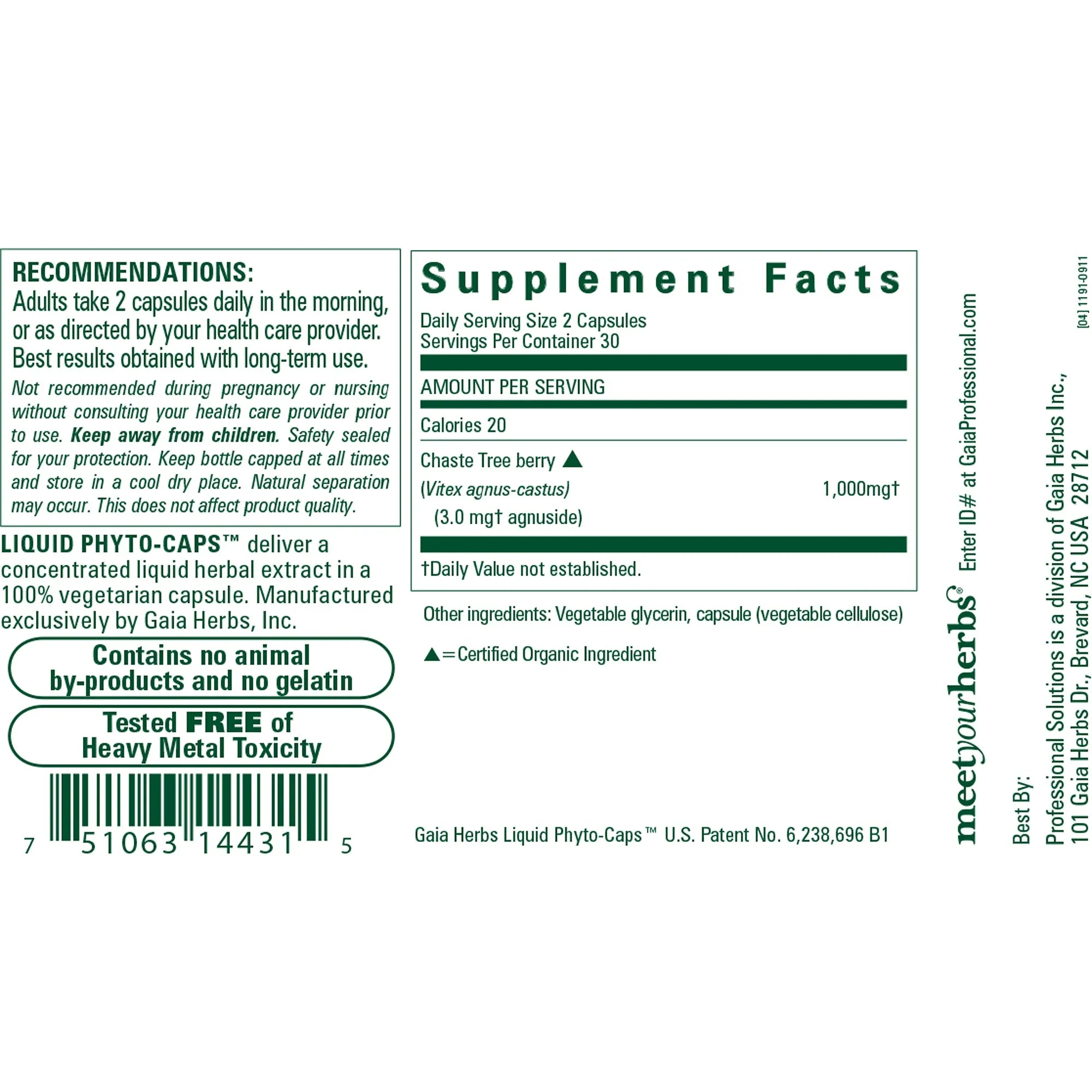 Chaste Tree Berry Capsules