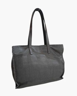 CHECK TOTE IN GREY
