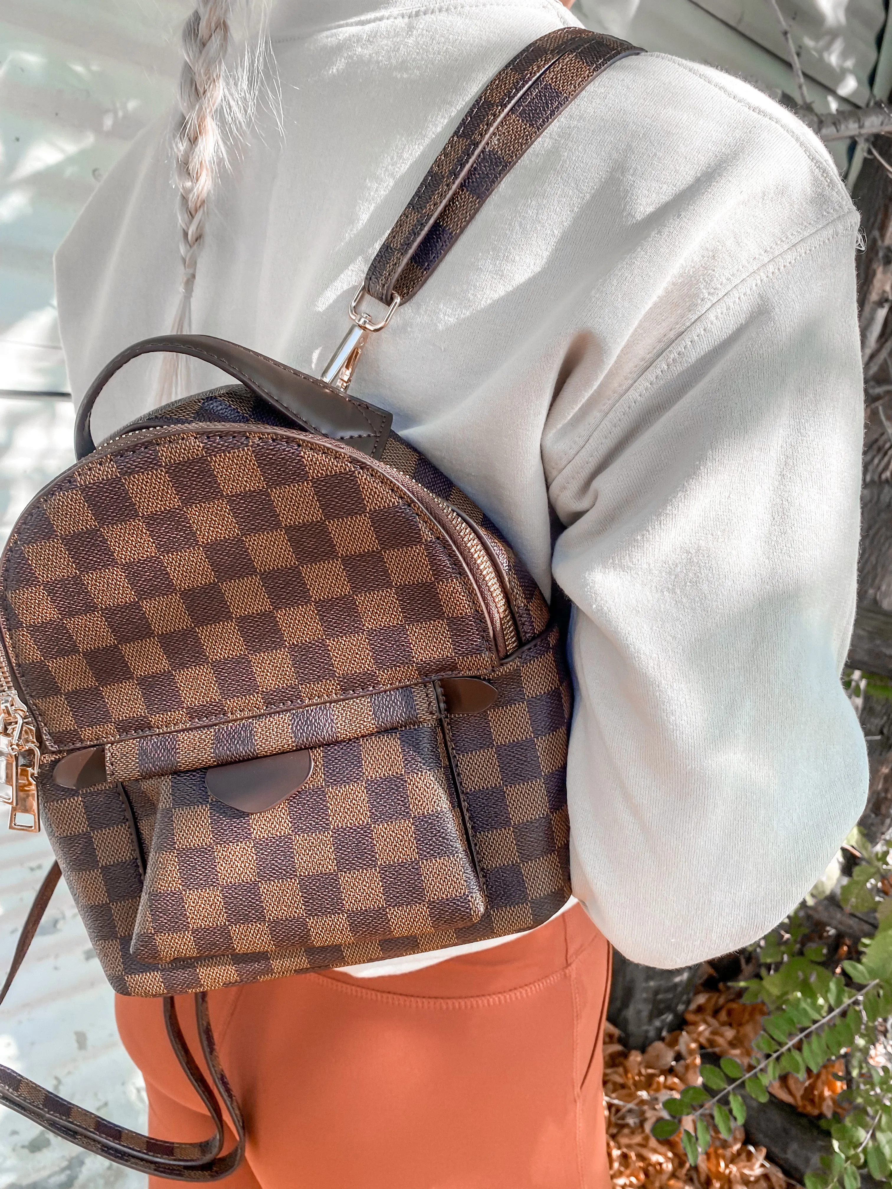 Checkered Mini Backpack