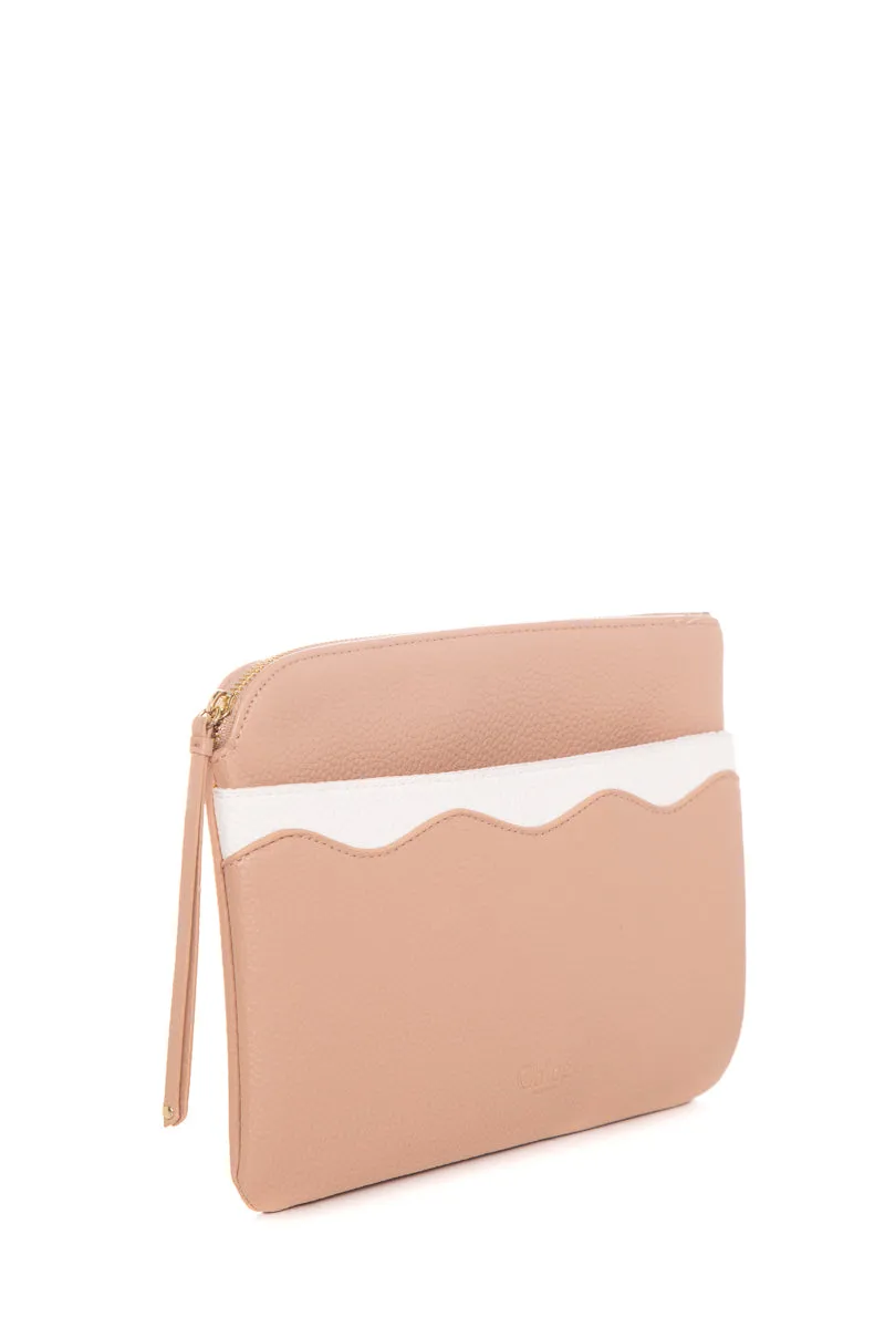 Chloe Nude & White Leather Pouch