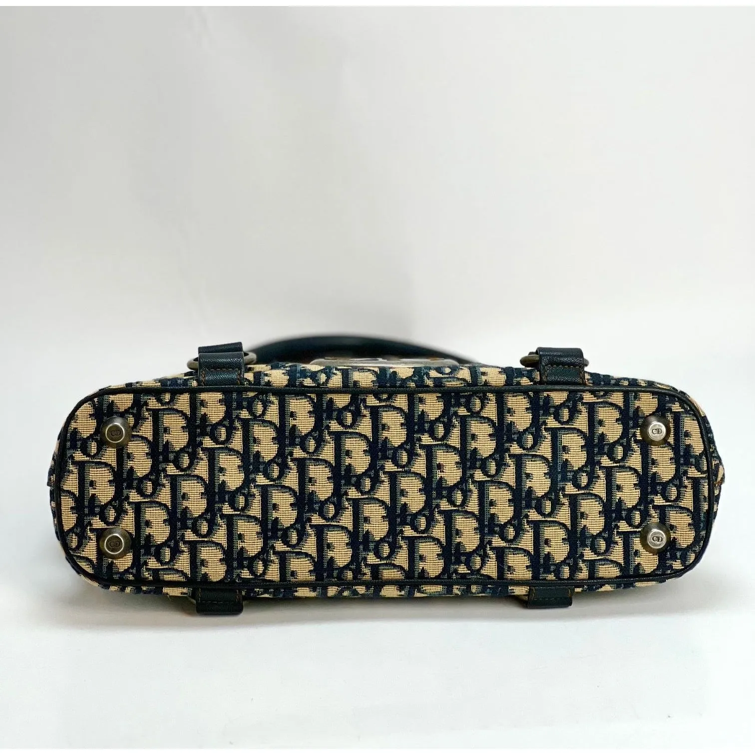 CHRISTIAN DIOR Monogram Trotter CD Blue Canvas Hand Bag