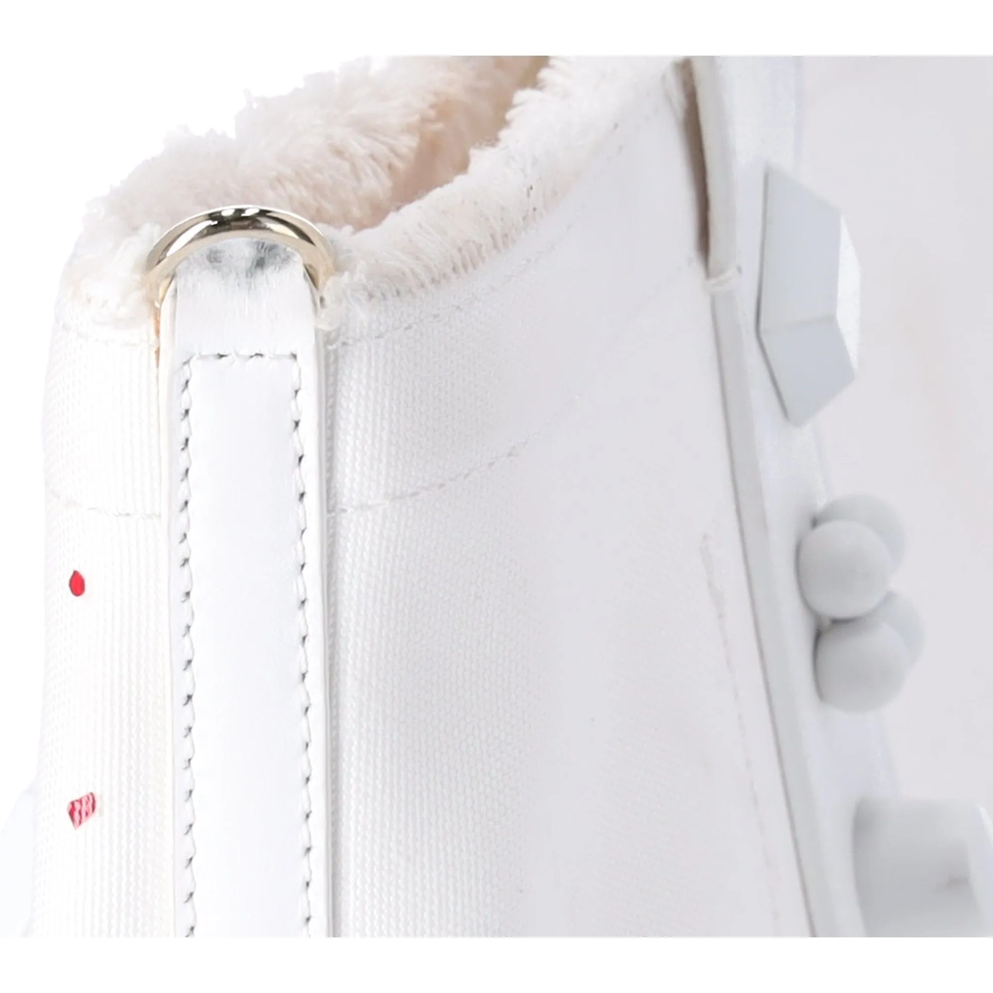 Christian Louboutin Frangibus Small Tote Bag White Canvas Leather Studded
