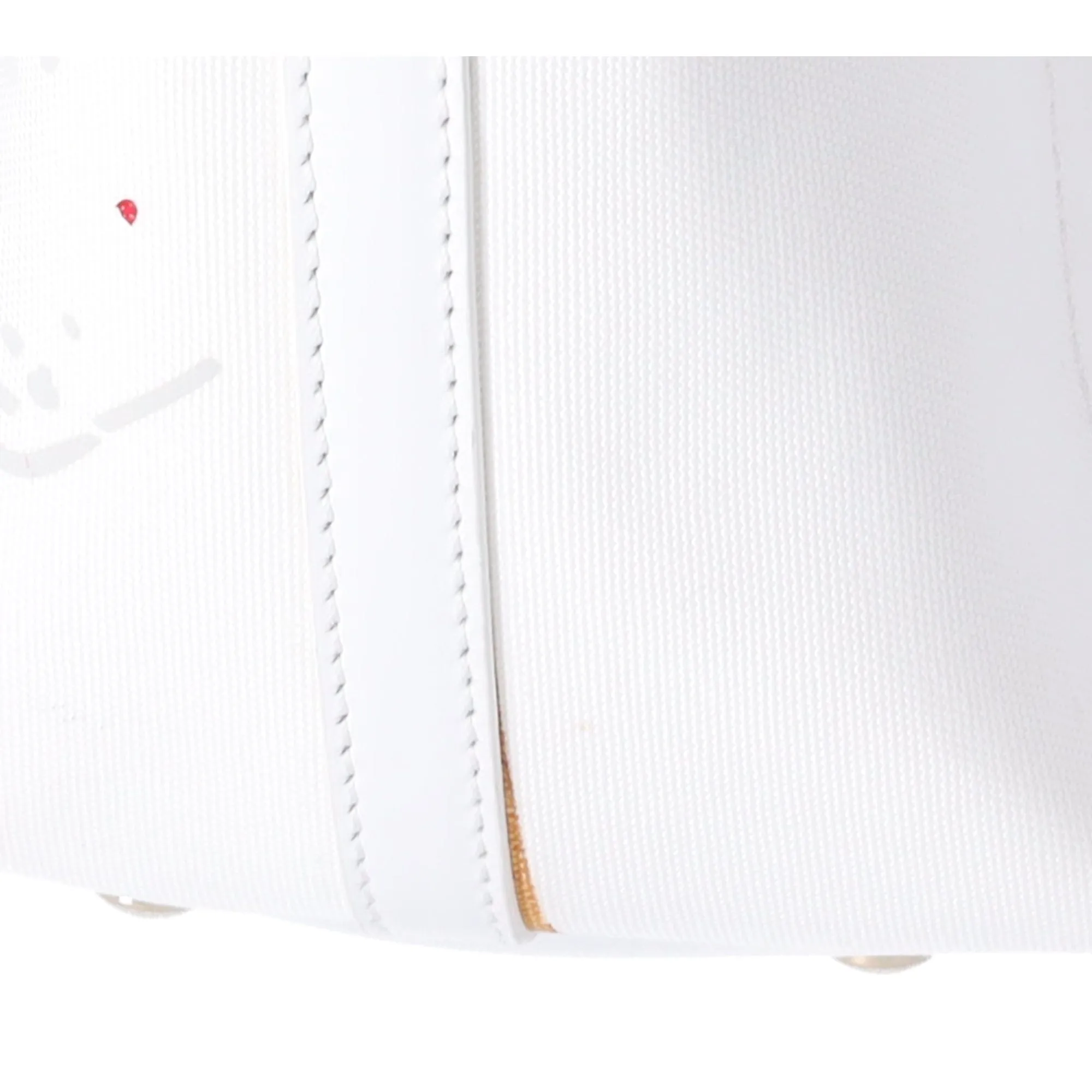 Christian Louboutin Frangibus Small Tote Bag White Canvas Leather Studded