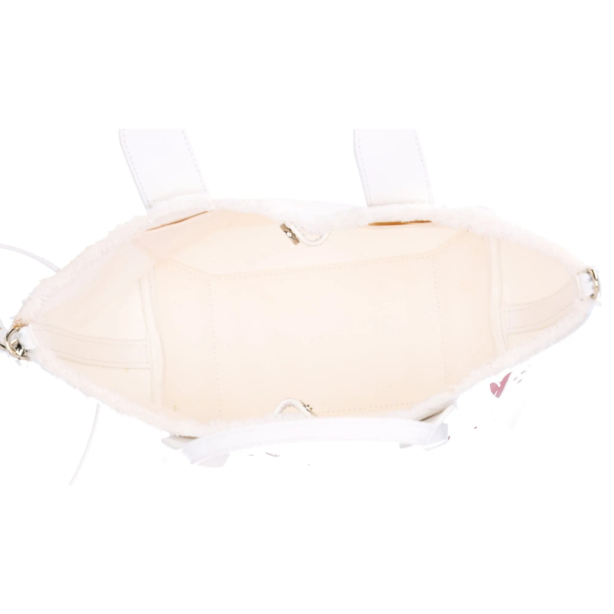 Christian Louboutin Frangibus Small Tote Bag White Canvas Leather Studded