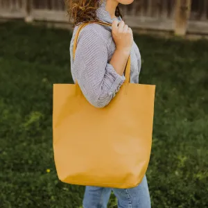 Classic Leather Tote {Goldenrod}