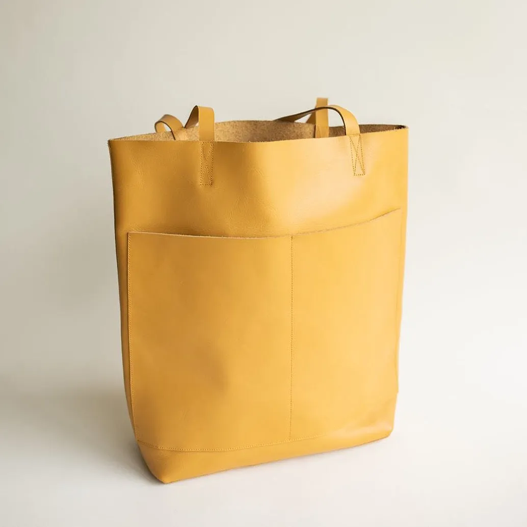 Classic Leather Tote {Goldenrod}