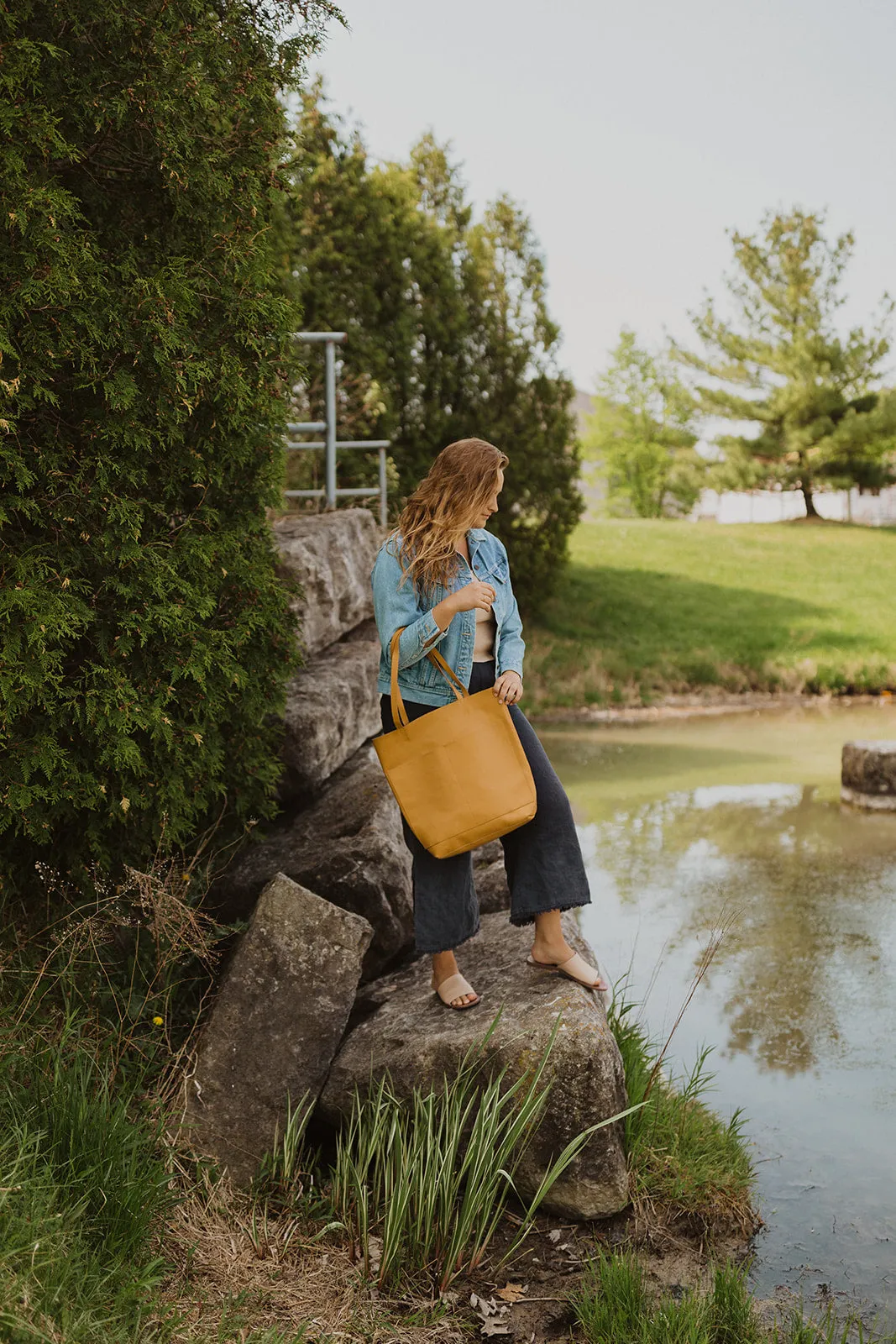 Classic Leather Tote {Goldenrod}