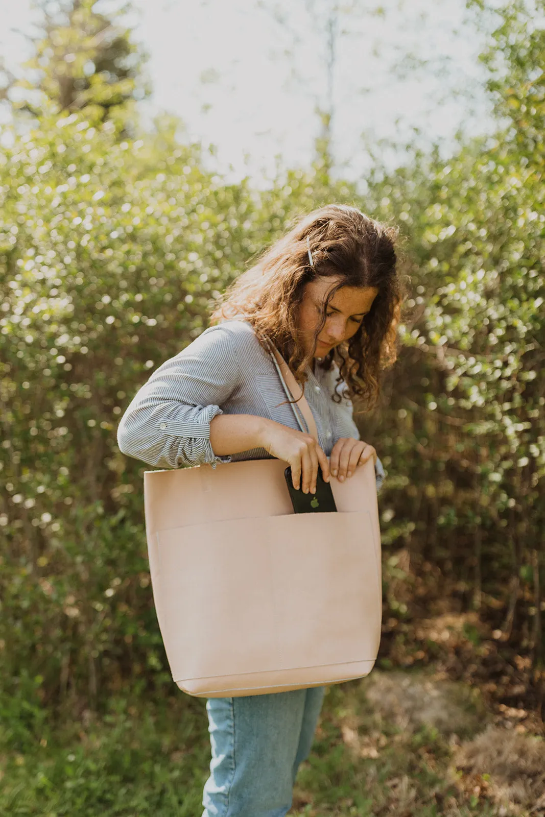 Classic Leather Tote {Nude Blush}
