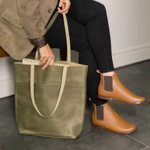 Classic Leather Tote {Pine Green}