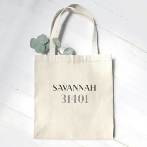 Classic Serif w/ City, Zip - Canvas Tote Bag
