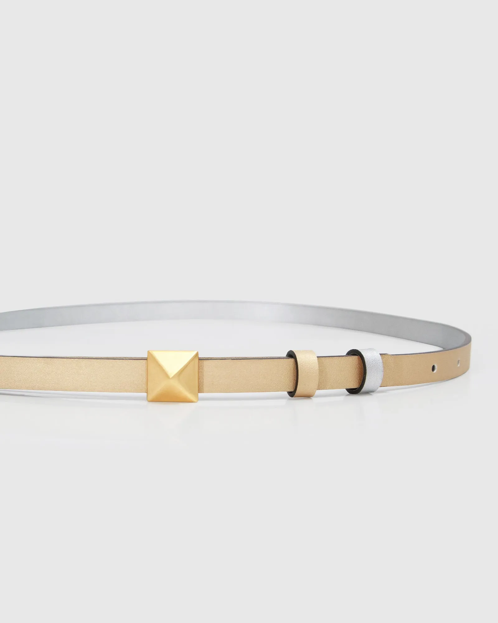 Cleopatra Pyramid Stud Leather Belt - Metallic