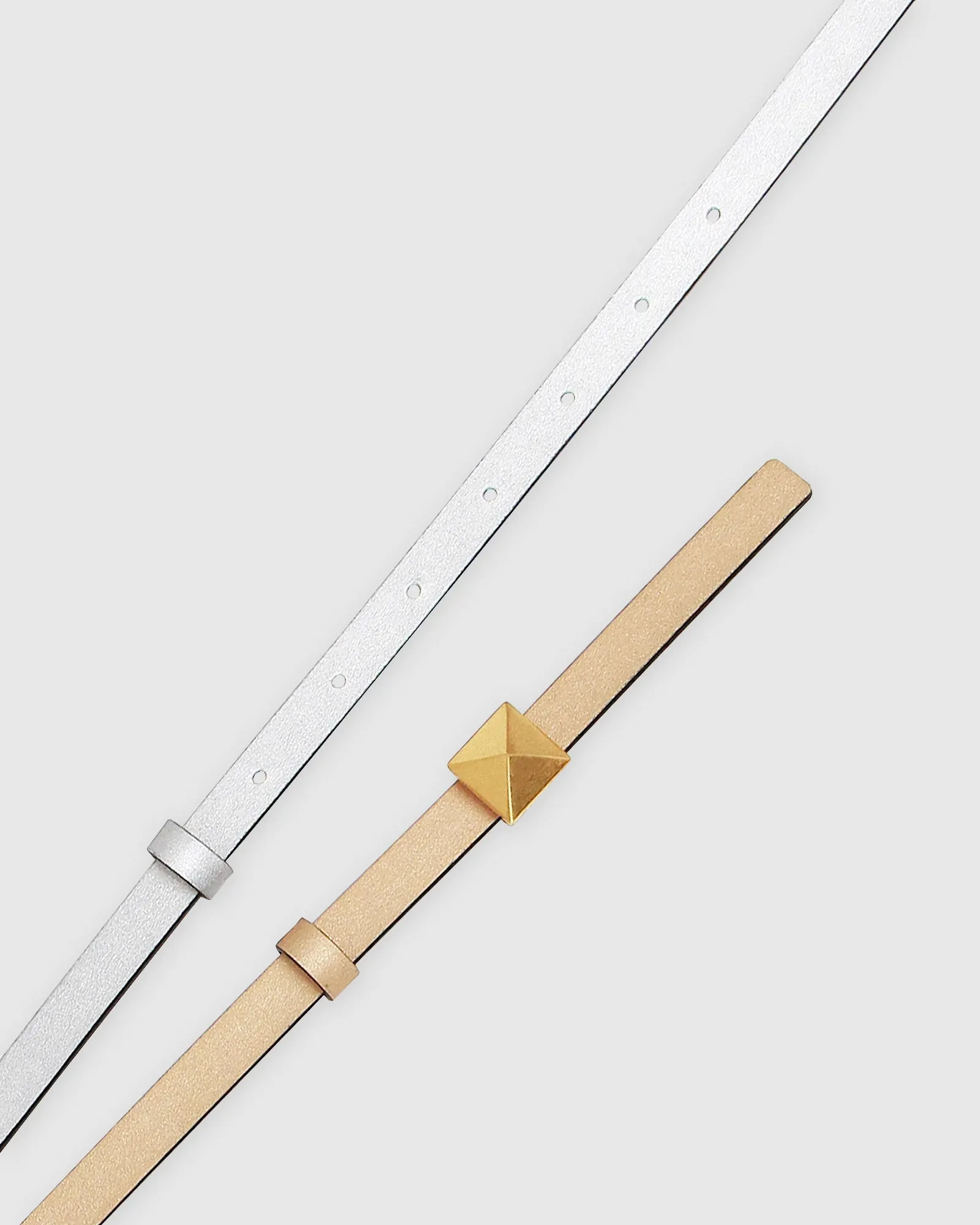 Cleopatra Pyramid Stud Leather Belt - Metallic