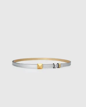 Cleopatra Pyramid Stud Leather Belt - Metallic