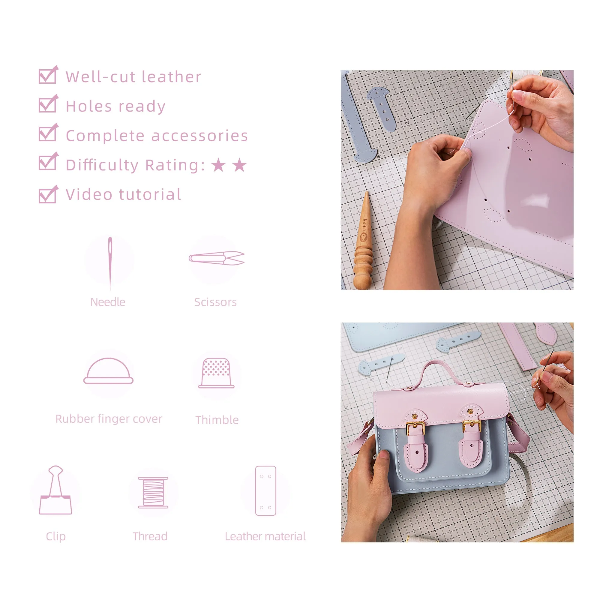 Color block Small Cambridge Leather Bag Kit