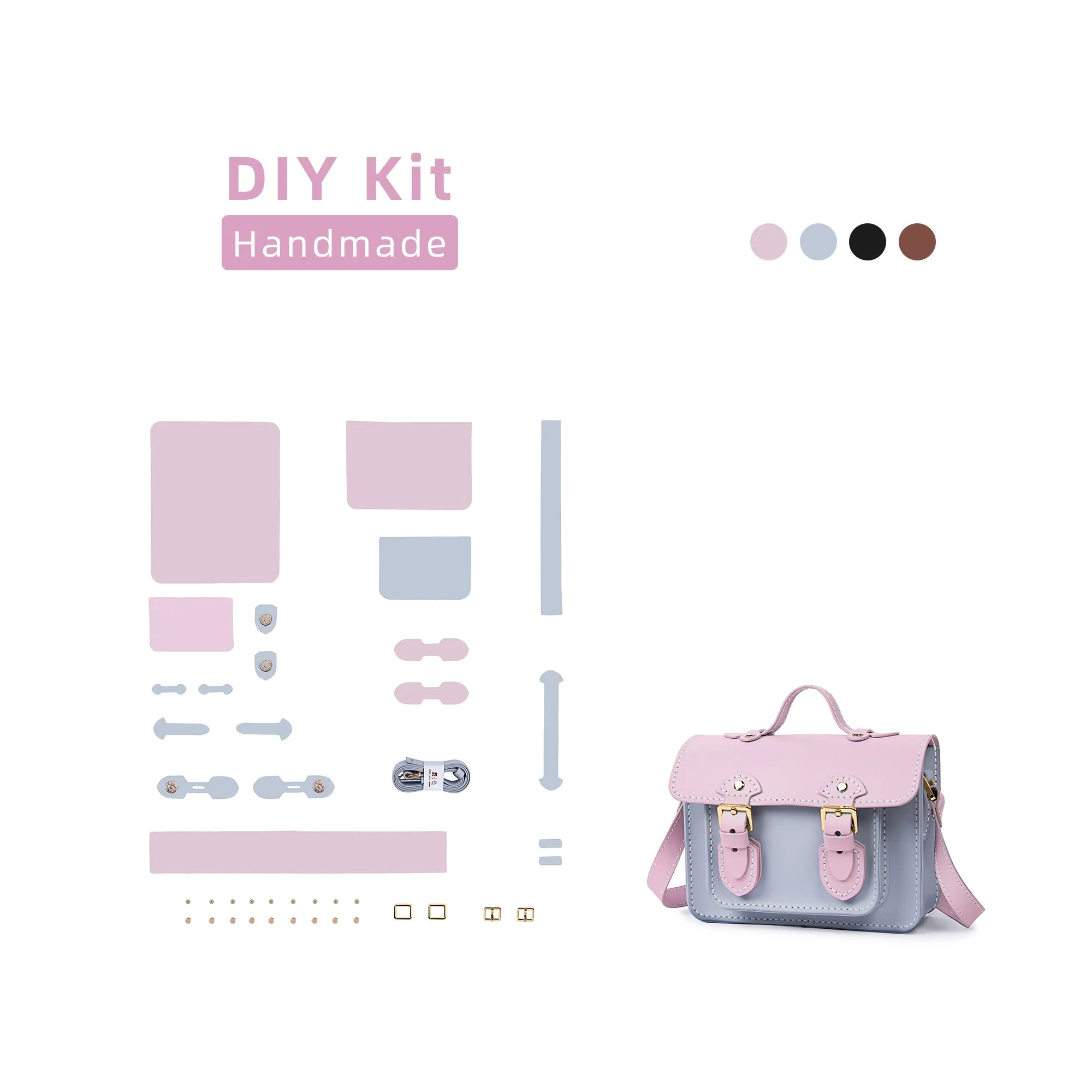 Color block Small Cambridge Leather Bag Kit