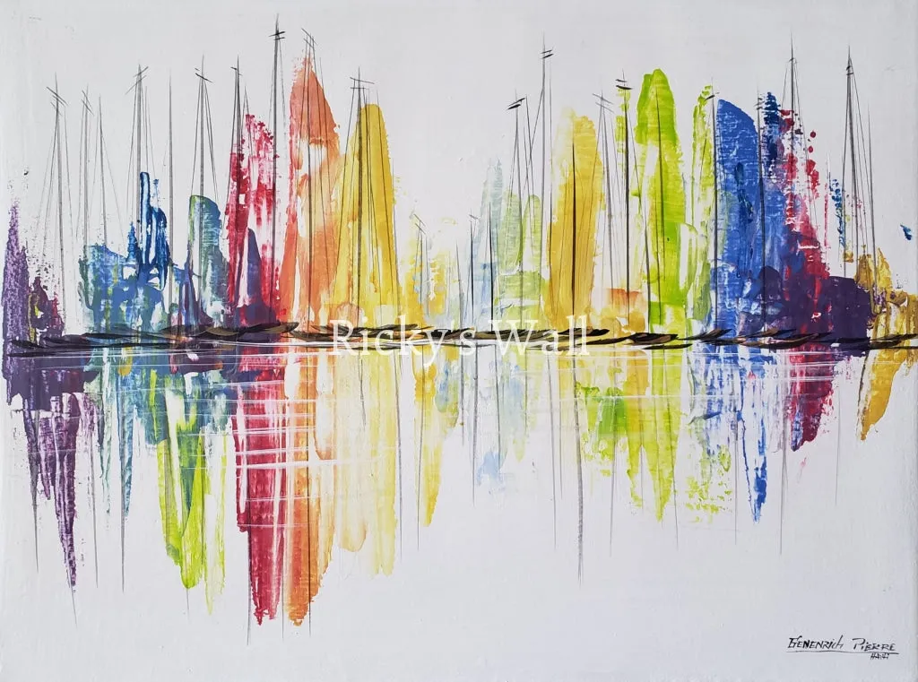 Colorful Fleet - PREMIUM - 15.75 x 11.8 in. by Genenrich Pierre