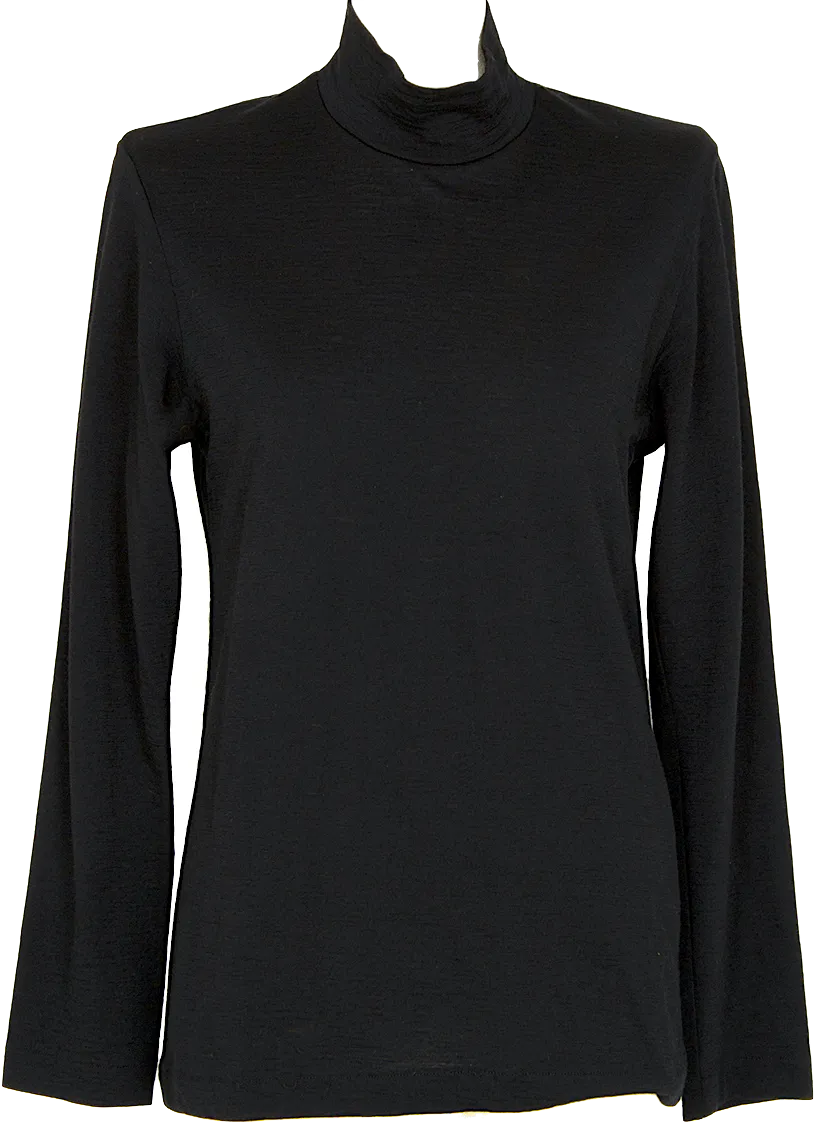 Comme des Garcons Japan. Tricot Black Wool High-neck Top