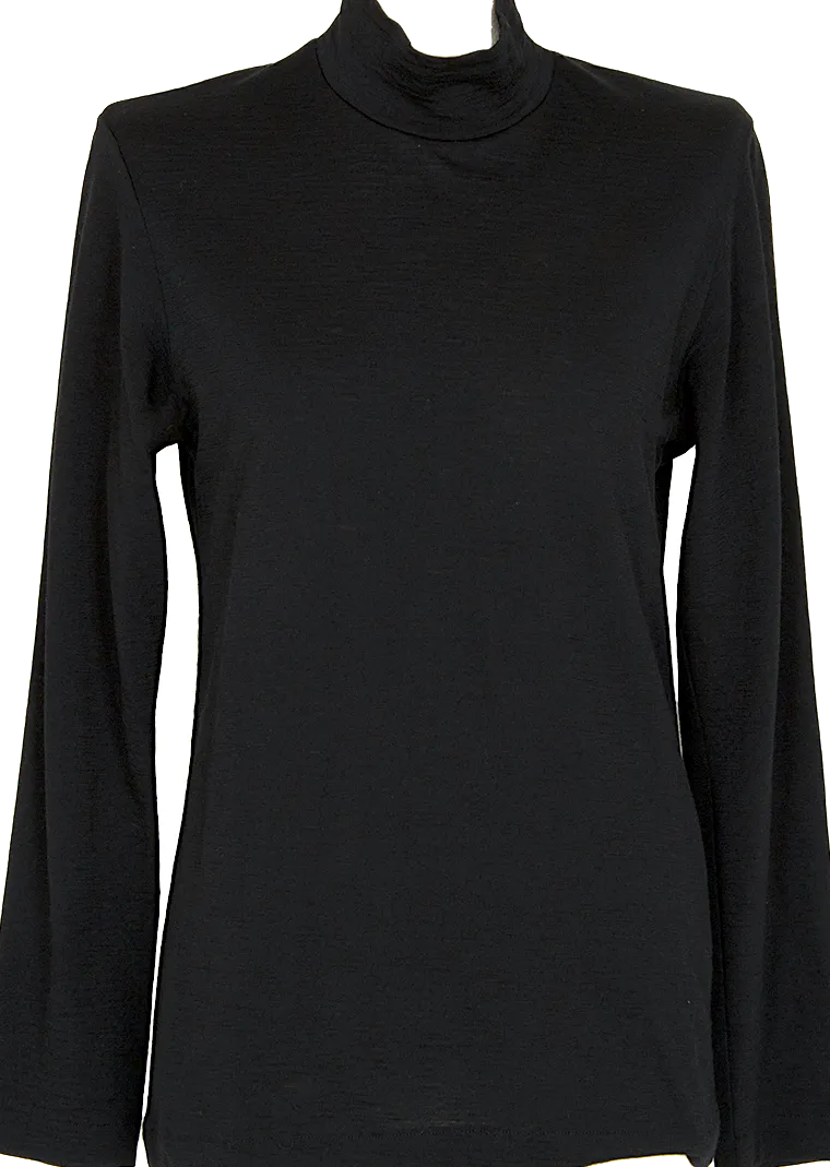 Comme des Garcons Japan. Tricot Black Wool High-neck Top
