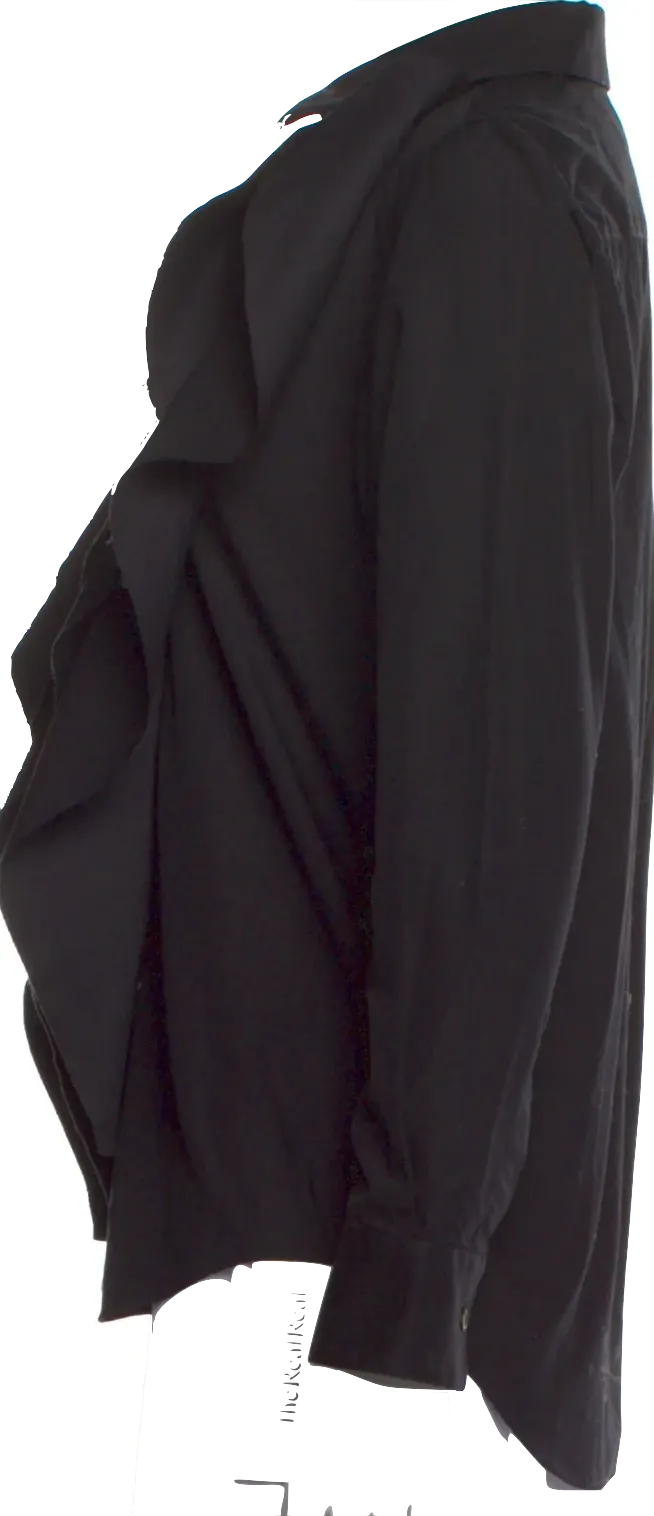 Comme des Garçons Japan. Black Ruffle Embellishments Long Sleeve Button-Up Top