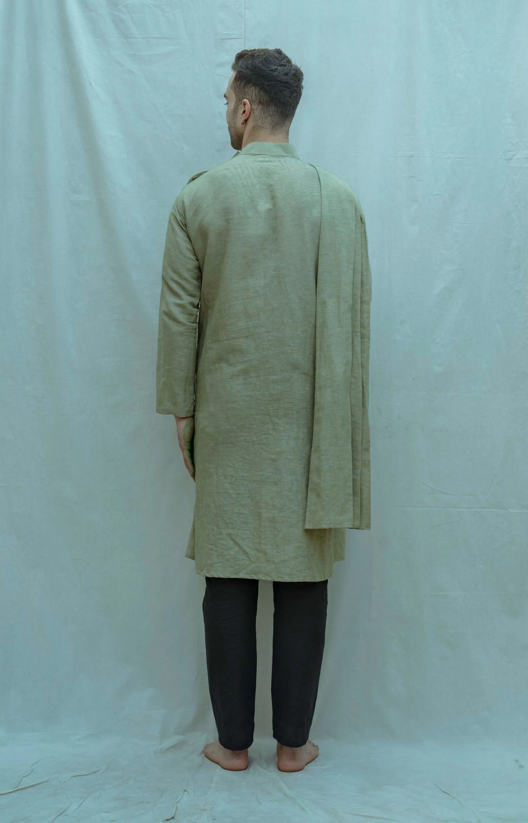 Cotton X Linen Back Pleated Kurta