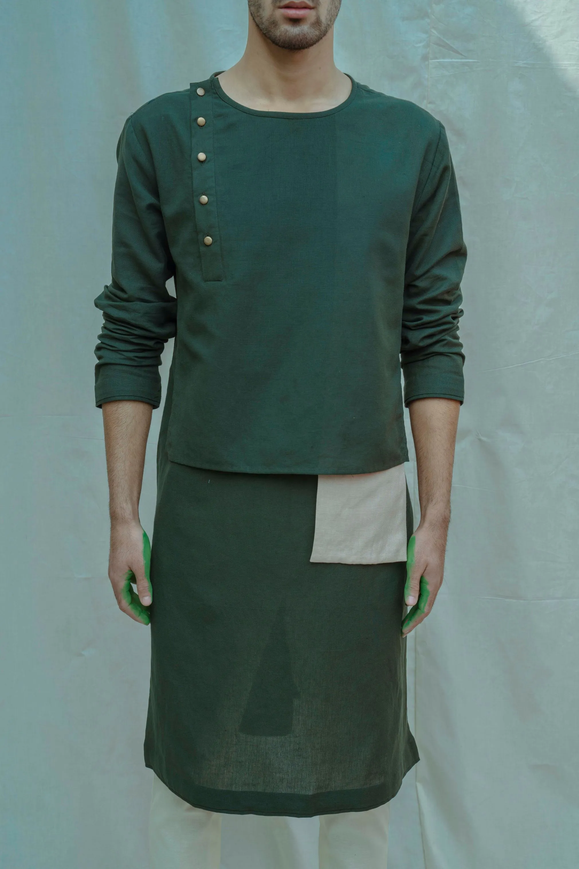 Cotton X Linen Surprise Panel Kurta