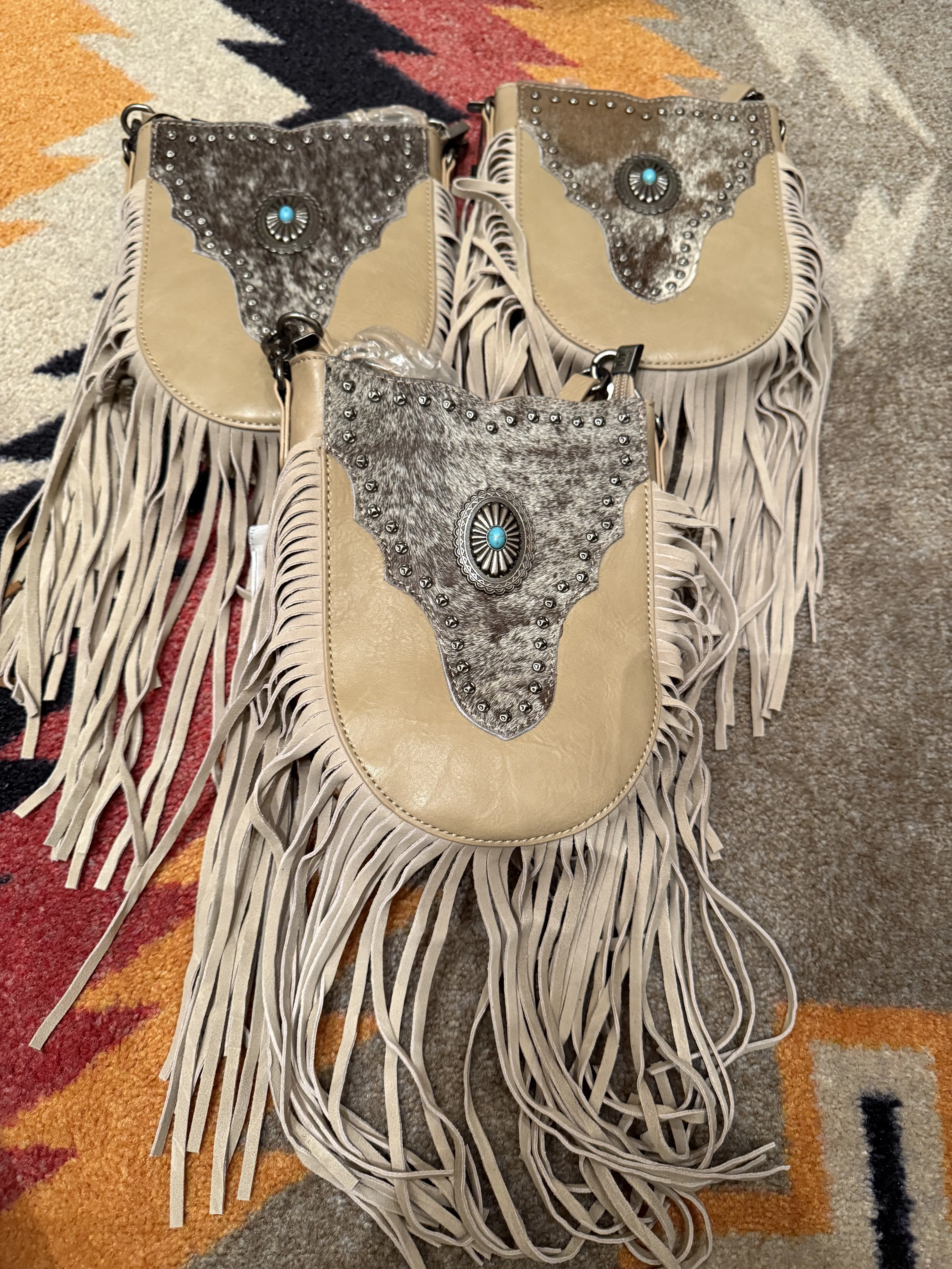 Cowhide western crossbody