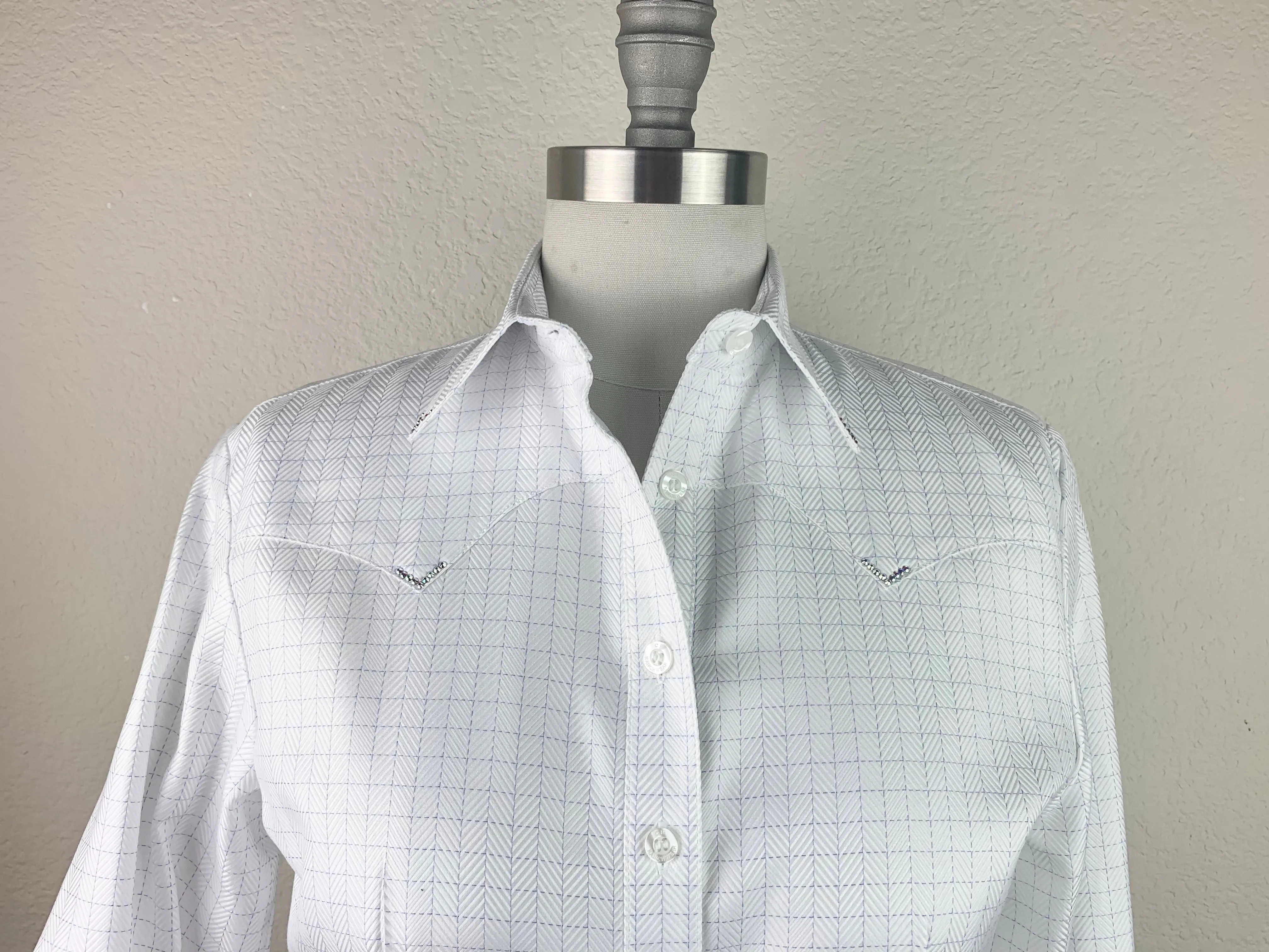 CR Western Pro White with Royal Woven Square Italian Cotton