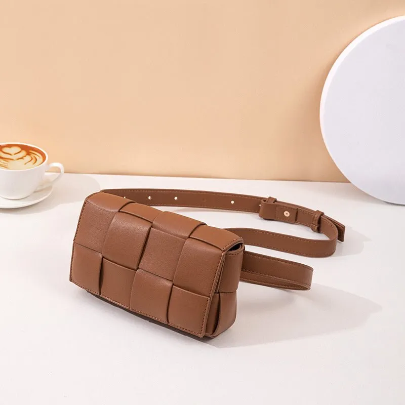 Crossbody Bag – Woven Faux Leather – Trendy Day-to-Night Style