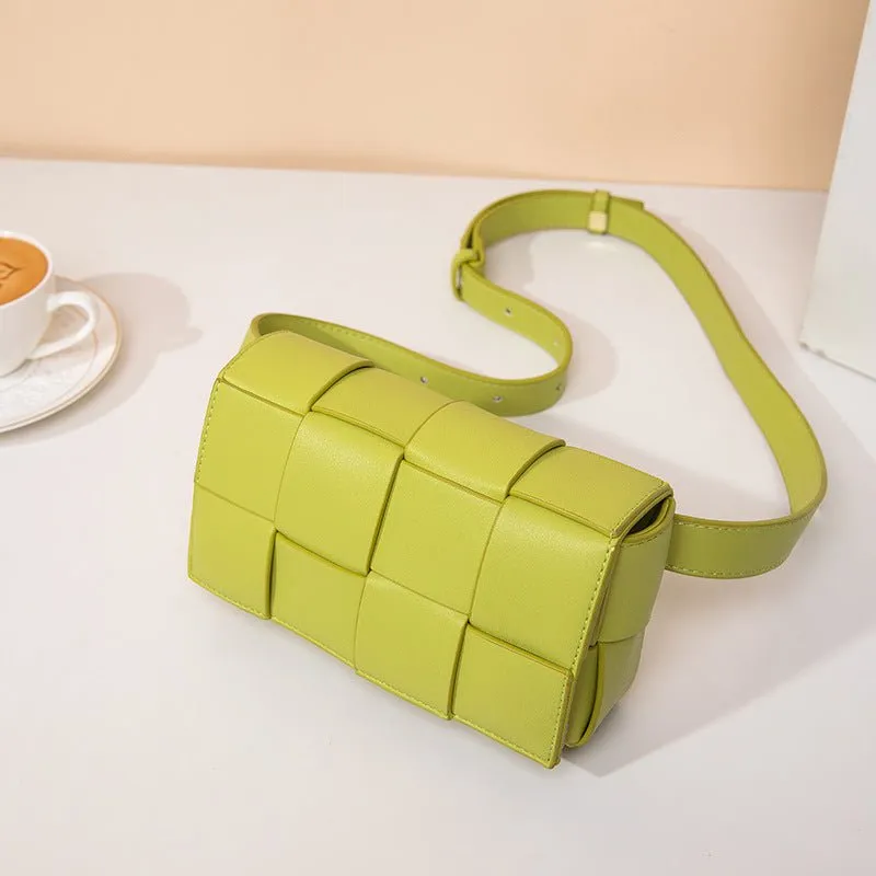 Crossbody Bag – Woven Faux Leather – Trendy Day-to-Night Style