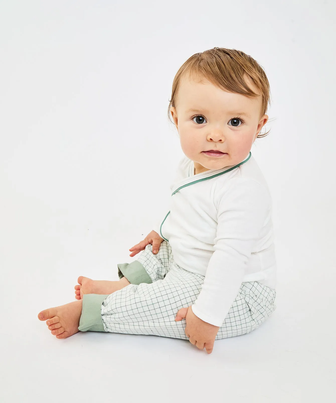 Crossbody One-piece, Seafoam Piping