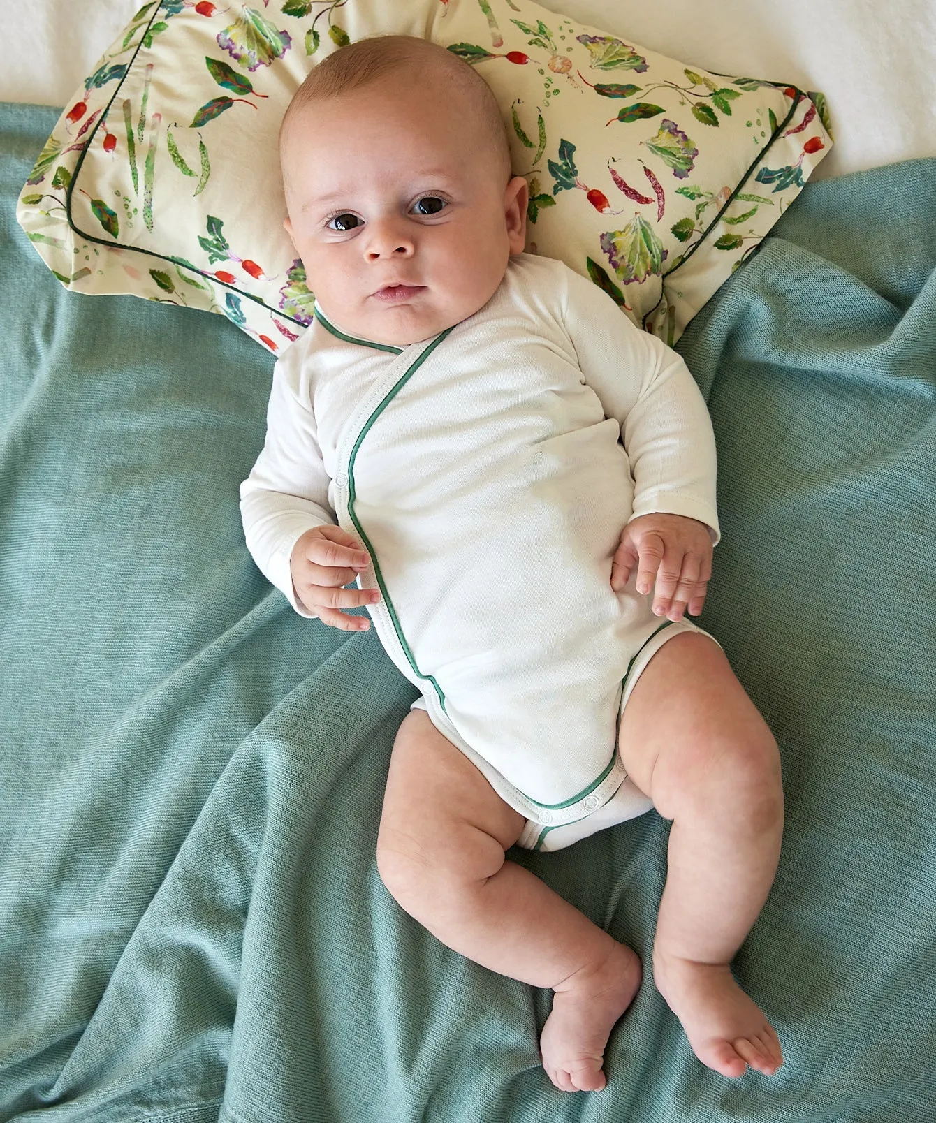 Crossbody One-piece, Seafoam Piping