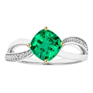 Cushion Gemstone Ring Trendy Green Emerald Jewelry