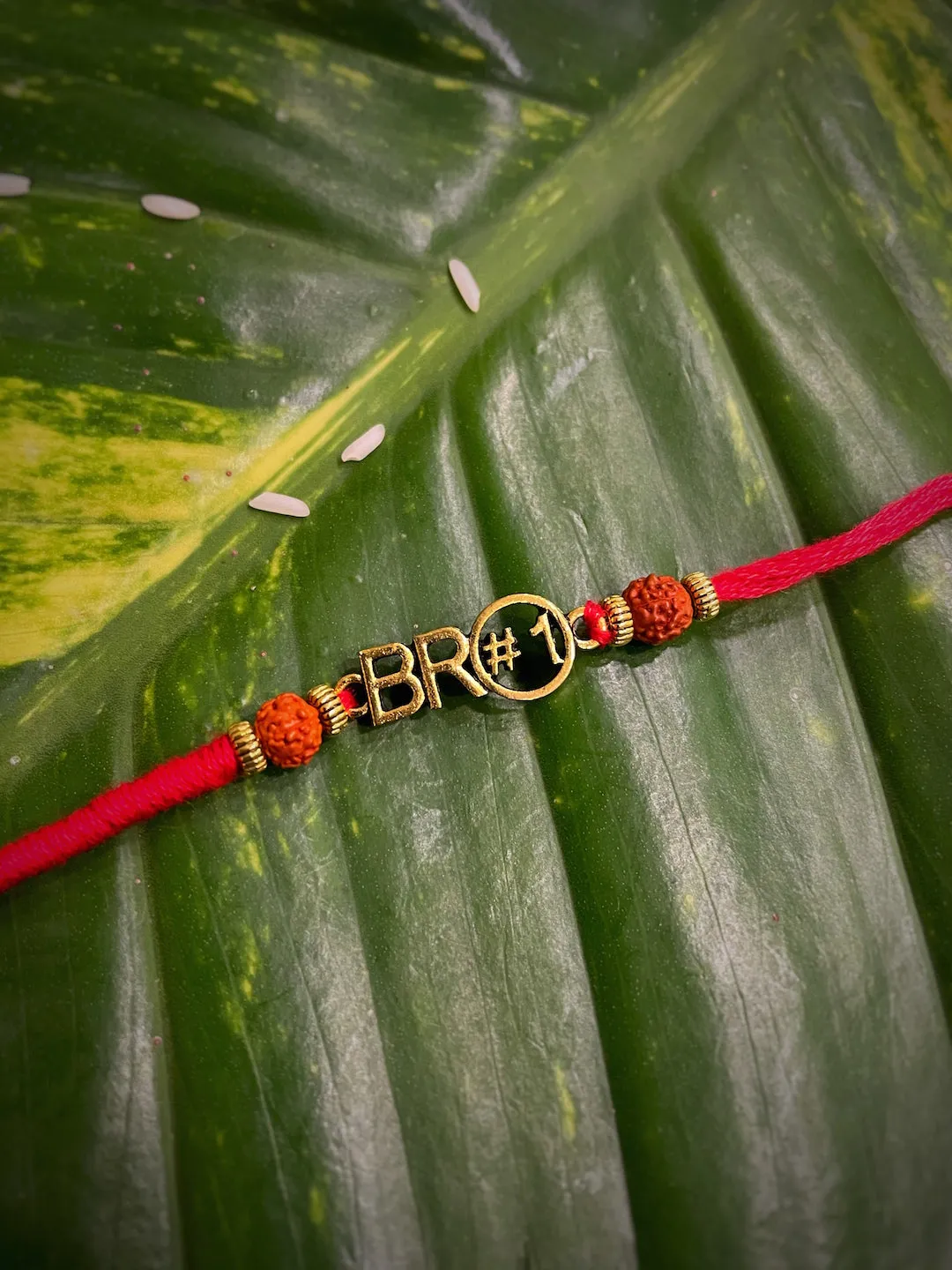 Customised Bro#1 Rudraksha Beads Trendy Special Rakhi For Raksha Bandhan