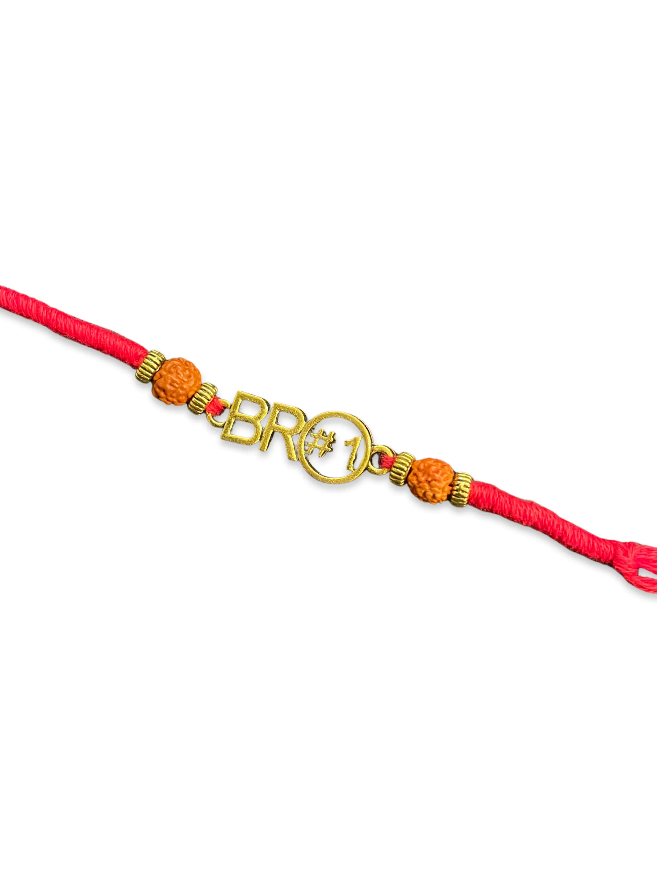 Customised Bro#1 Rudraksha Beads Trendy Special Rakhi For Raksha Bandhan