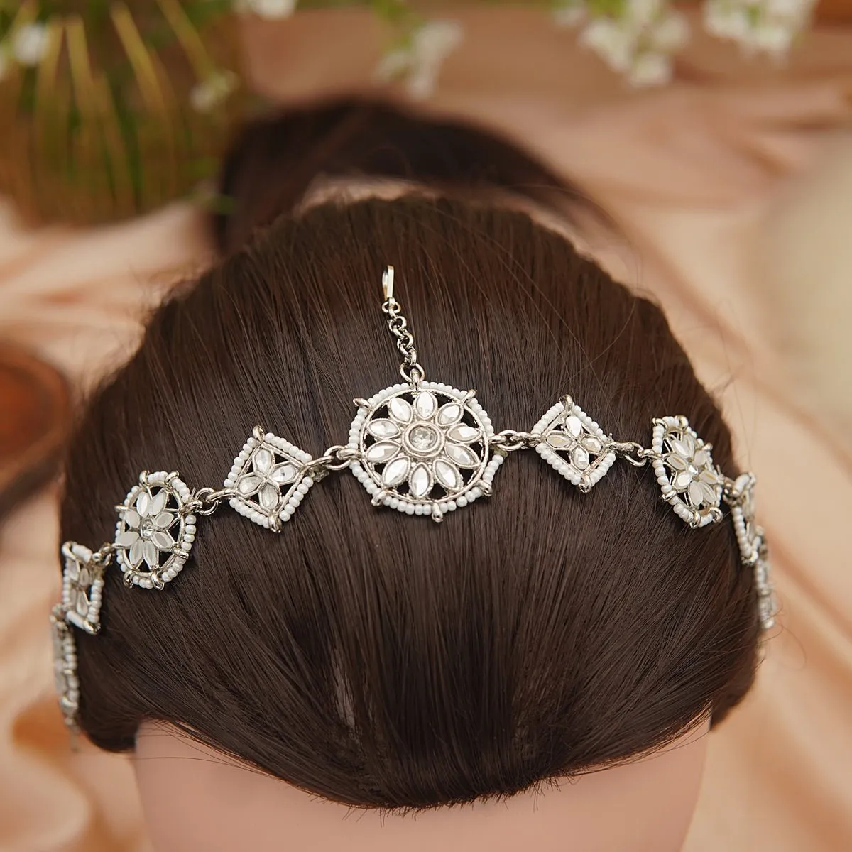 Cut Kundan Design Sheesh Patti