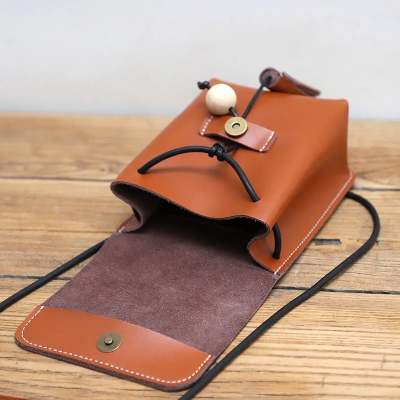Cute LEATHER Small Side Bag Handmade WOMEN Phone Crossbody BAG Purse FOR WOMEN