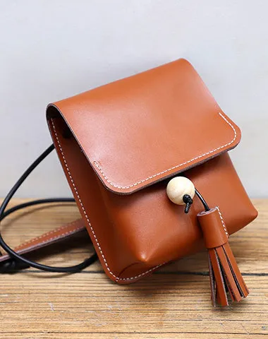 Cute LEATHER Small Side Bag Handmade WOMEN Phone Crossbody BAG Purse FOR WOMEN
