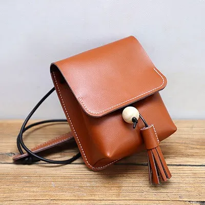 Cute LEATHER Small Side Bag Handmade WOMEN Phone Crossbody BAG Purse FOR WOMEN