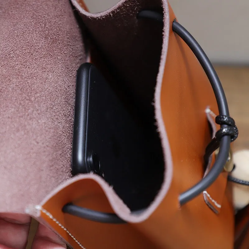 Cute LEATHER Small Side Bag Handmade WOMEN Phone Crossbody BAG Purse FOR WOMEN