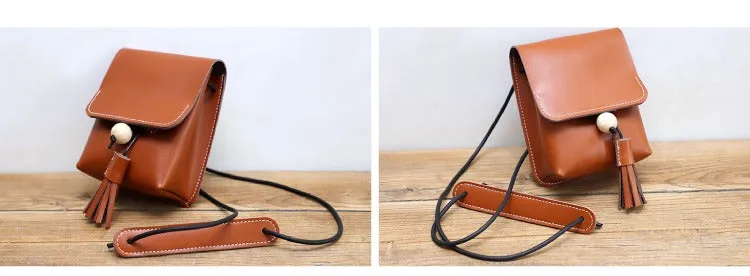 Cute LEATHER Small Side Bag Handmade WOMEN Phone Crossbody BAG Purse FOR WOMEN