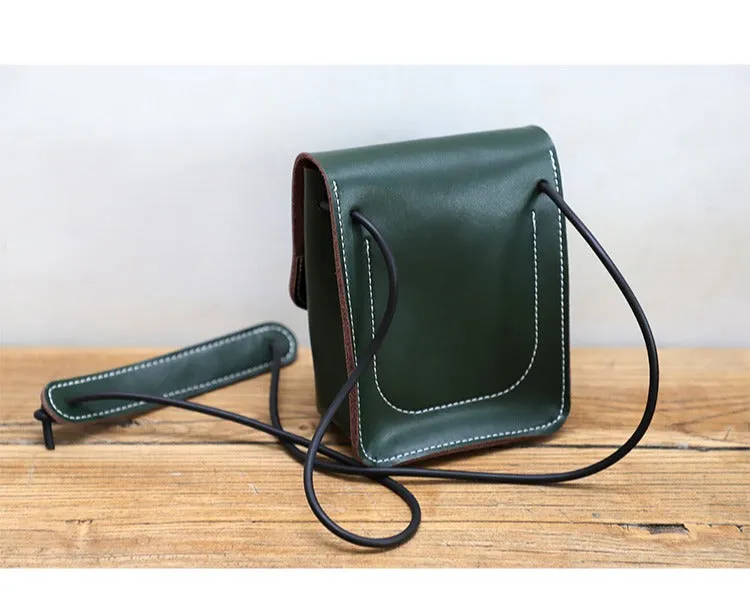 Cute LEATHER Small Side Bag Handmade WOMEN Phone Crossbody BAG Purse FOR WOMEN