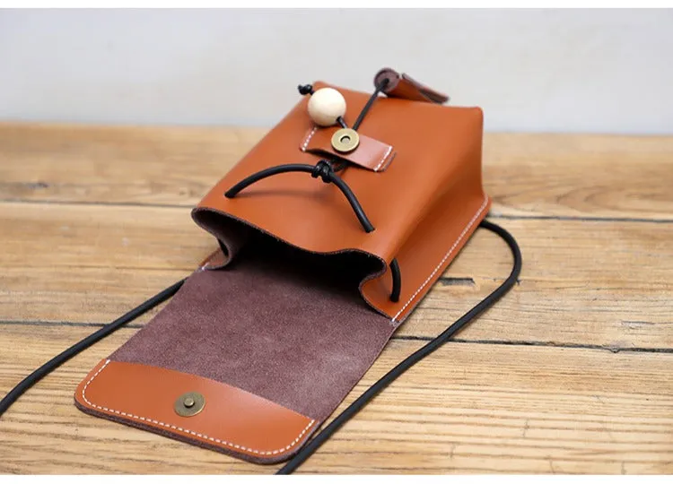 Cute LEATHER Small Side Bag Handmade WOMEN Phone Crossbody BAG Purse FOR WOMEN