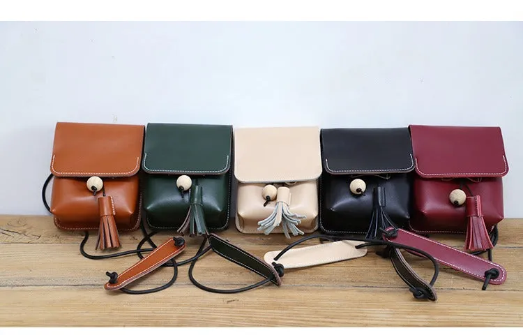 Cute LEATHER Small Side Bag Handmade WOMEN Phone Crossbody BAG Purse FOR WOMEN
