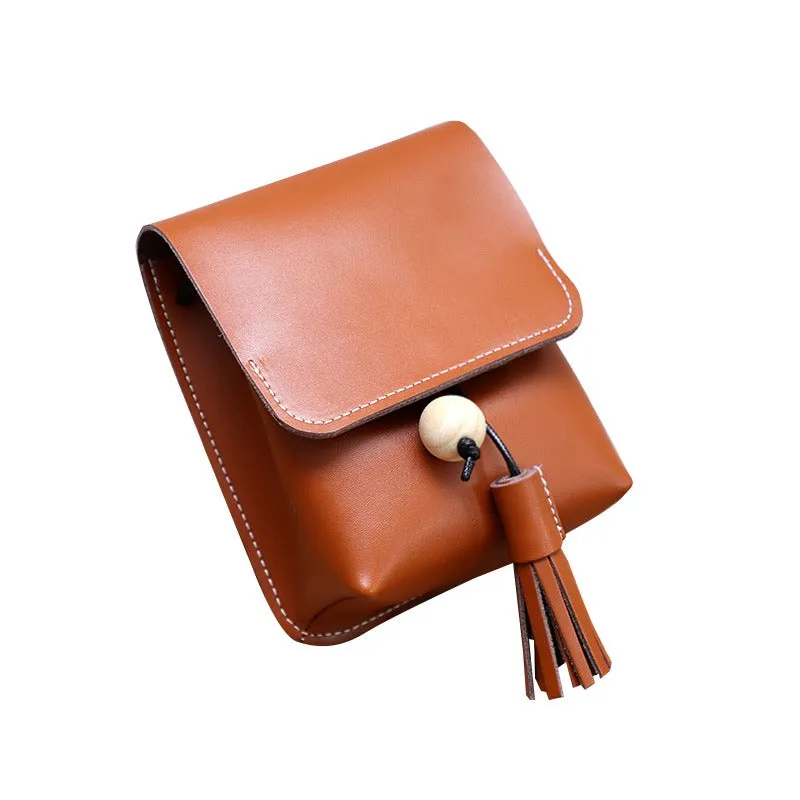 Cute LEATHER Small Side Bag Handmade WOMEN Phone Crossbody BAG Purse FOR WOMEN